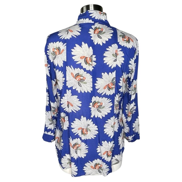 14 of 52 Anthropologie 10 blue floral blouse - Picture 5 of 8